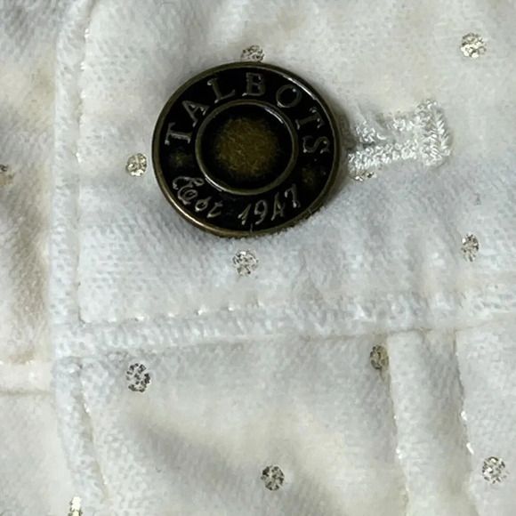 Talbots Pants Womens 10 White Gold Stretch Flat Front Velveteen Straight Leg - Picture 5 of 7